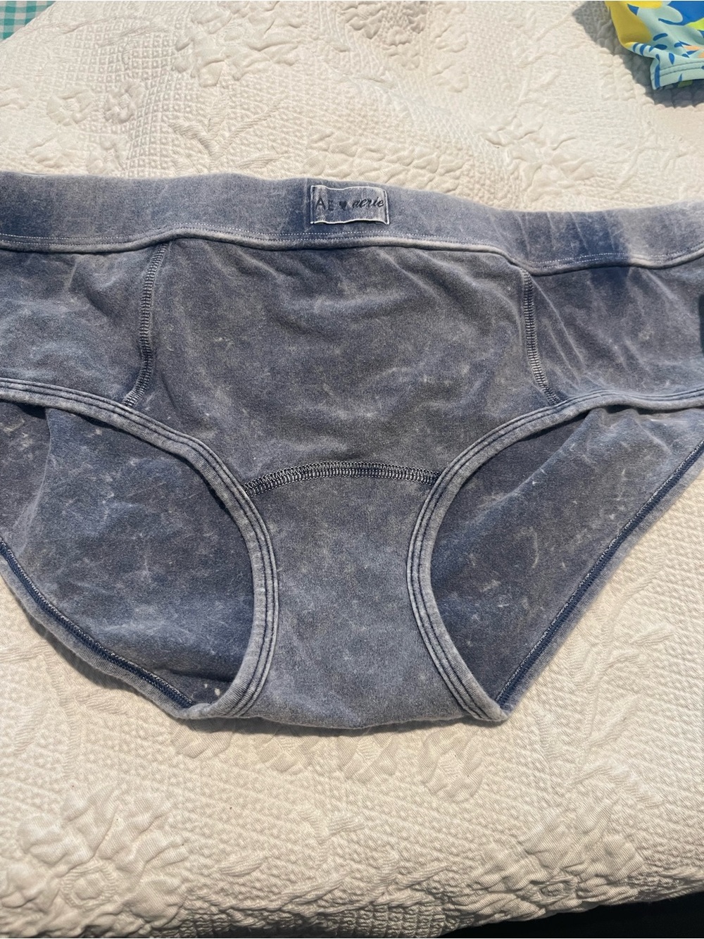 American Eagle Outfitters Aerie Washed Denim Blue Hipster Briefs
